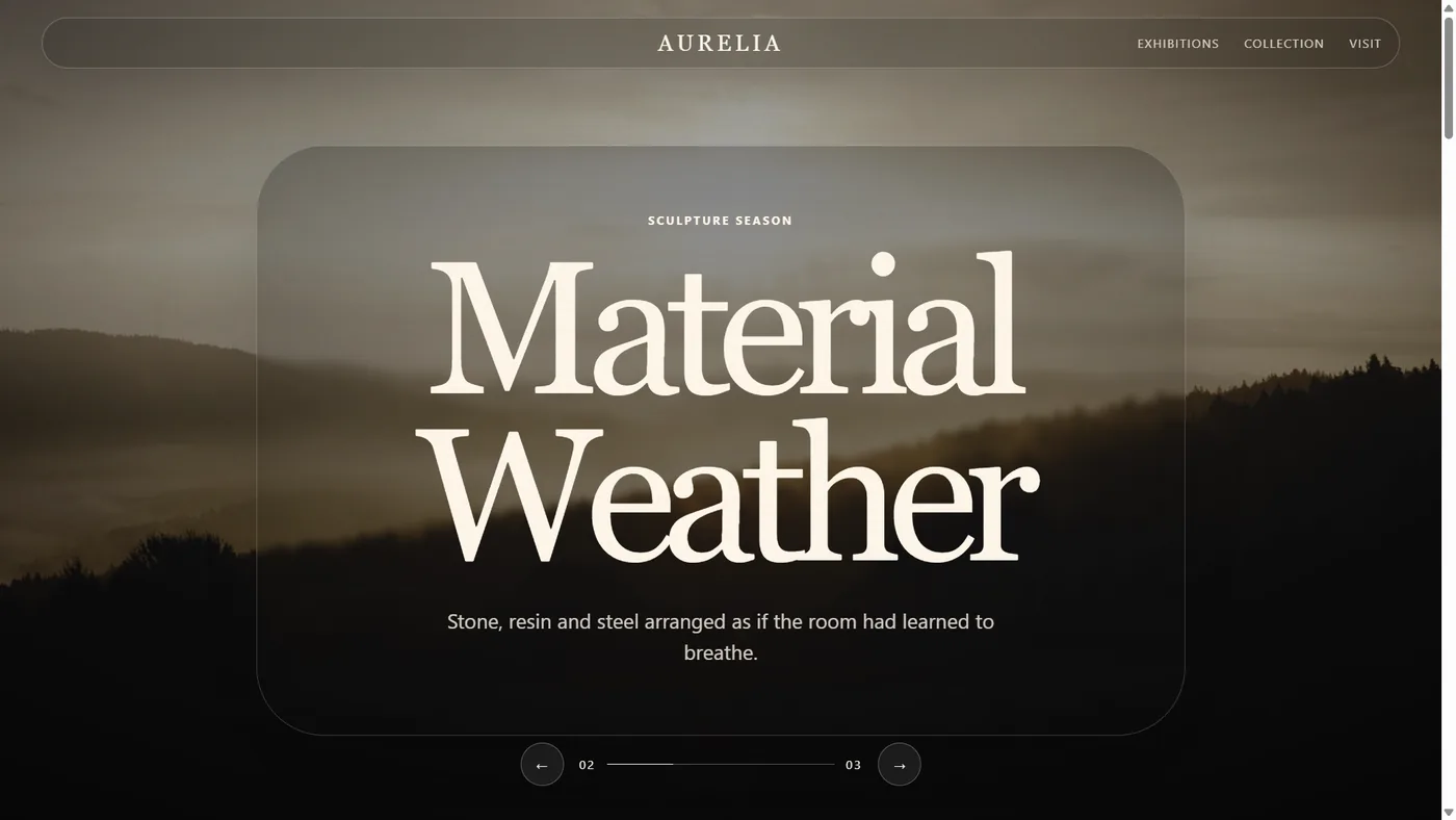 Material Weather gallery website style screenshot