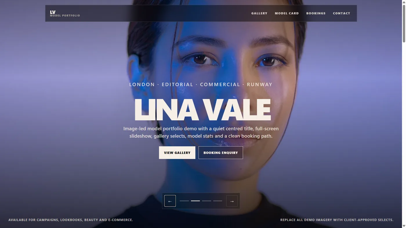 Luna Vale portfolio style website style screenshot